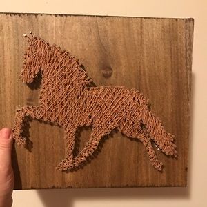 Hand crafted string art horse